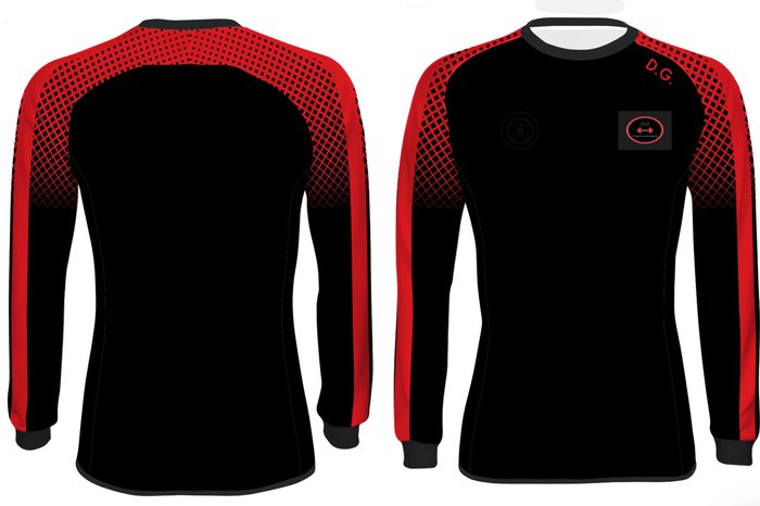 Black and red long sleeve jersey