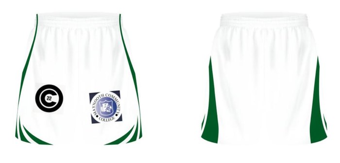 White and green GAA shorts
