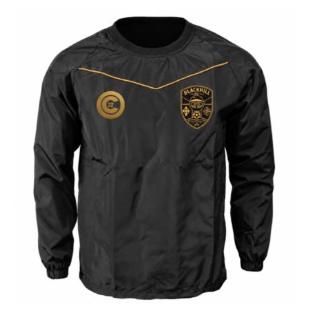 Blackhill FC windcheater in black with the club crest